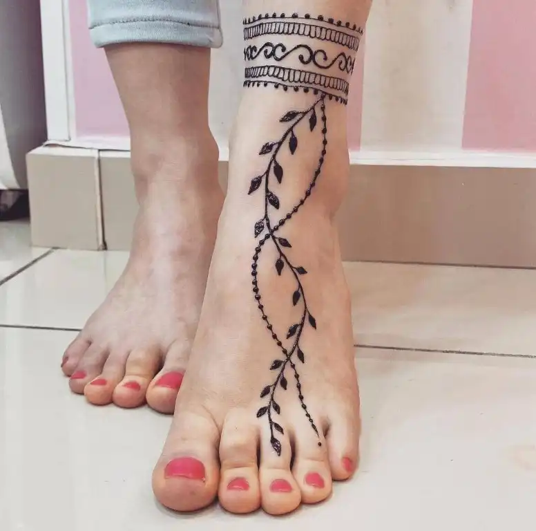 anklet henna designs