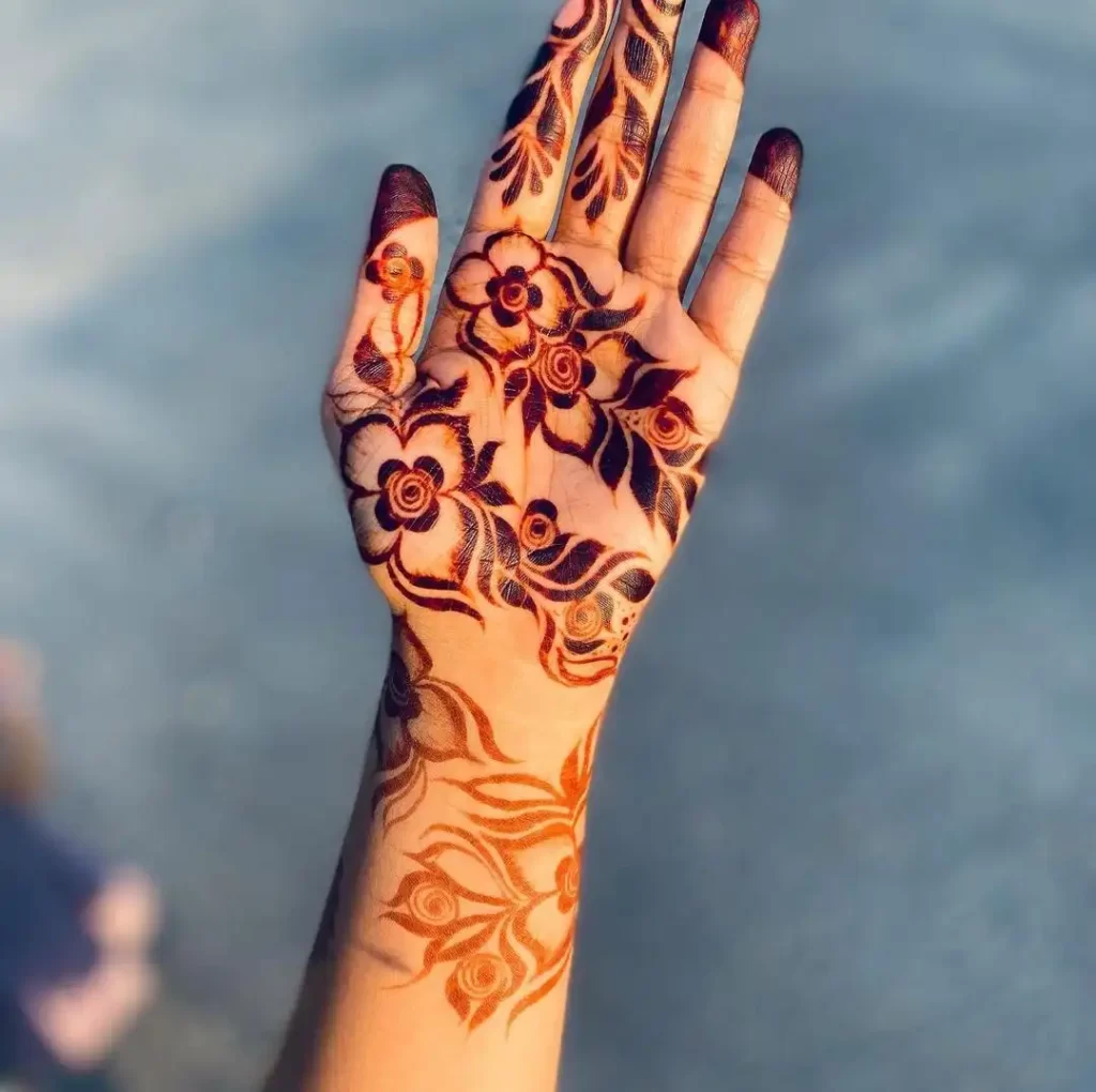flower henna design